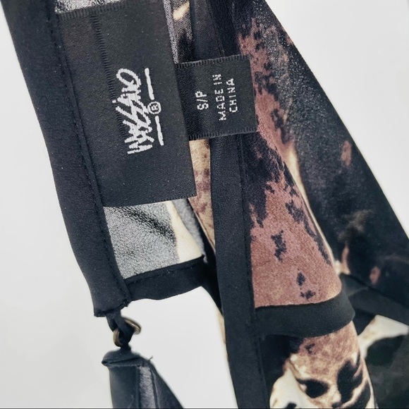 Mossimo Black abstract art-to-wear office corpcore long sleeve tunic shirt - Picture 8 of 9